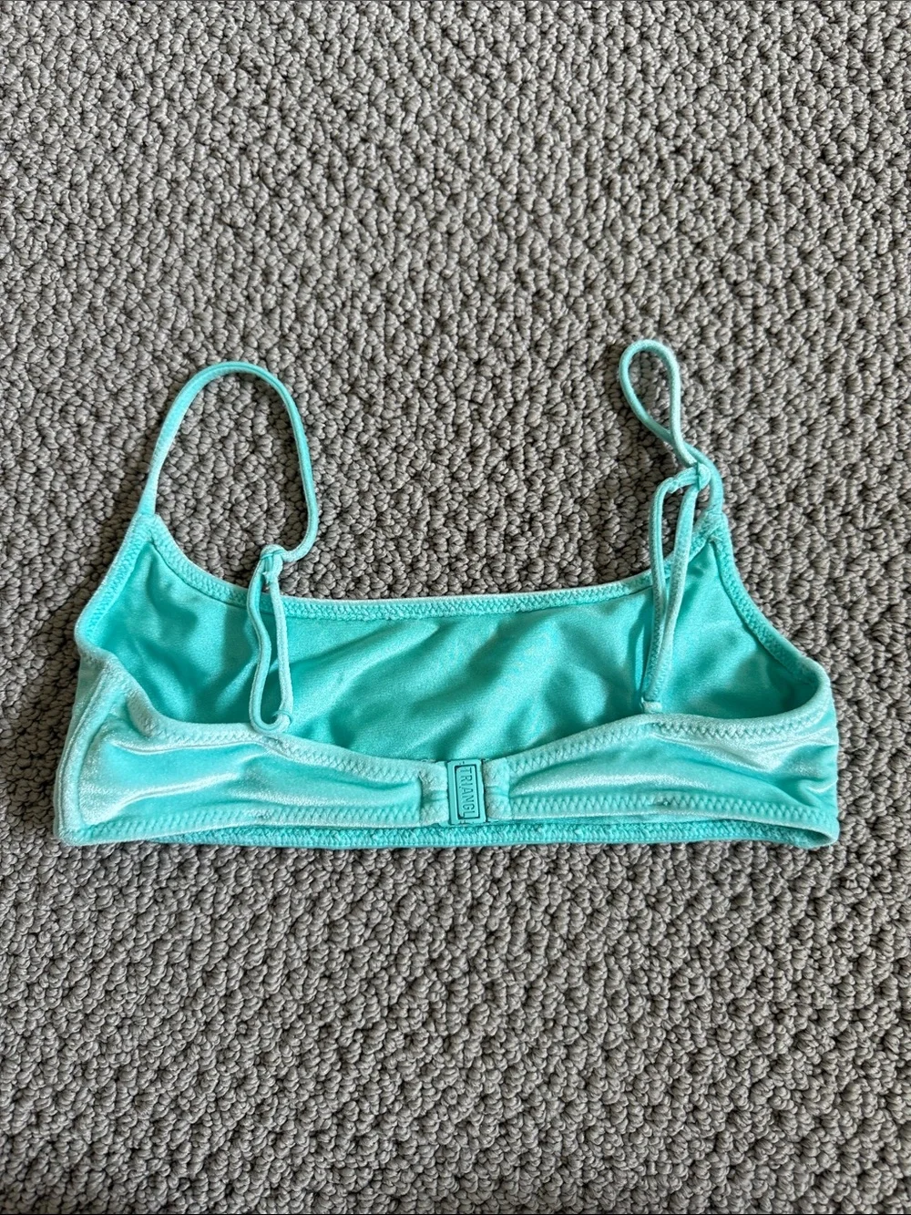 triangl swimwear aqua turquoise velvet bikini top